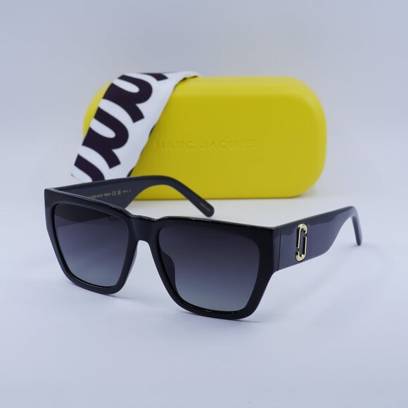 Marc Jacobs MARC 646/S 008A WJ Square Sunglasses - Black\Grey Polarized - Picture 1 of 9